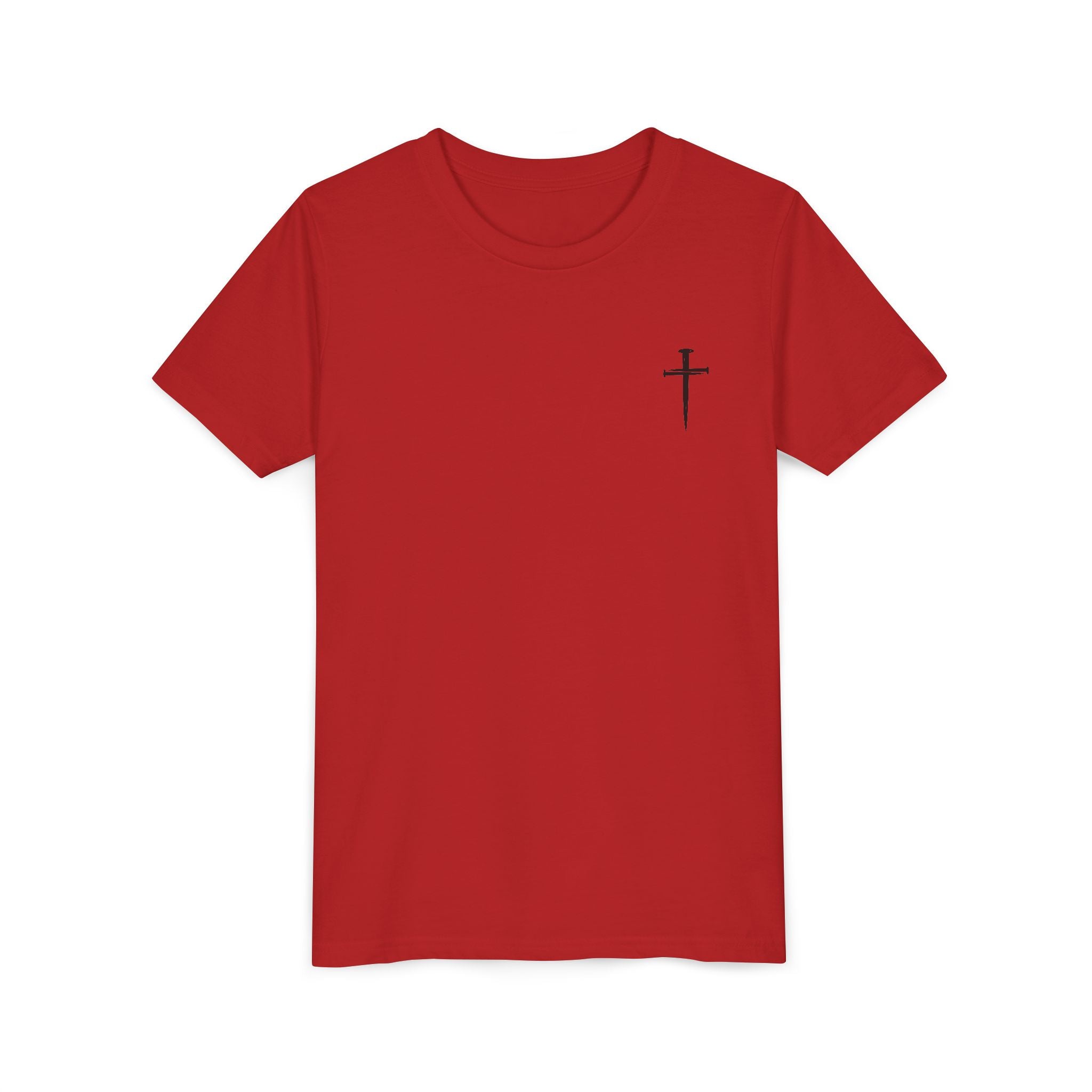 Back design - Youth Tee - "Jesus Has My Back" Cross Christian Graphic Shirt