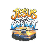 Jesus Is My Copilot – Mountain Sunset Christian Vinyl Sticker