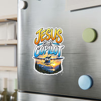 Jesus Is My Copilot – Mountain Sunset Christian Vinyl Sticker
