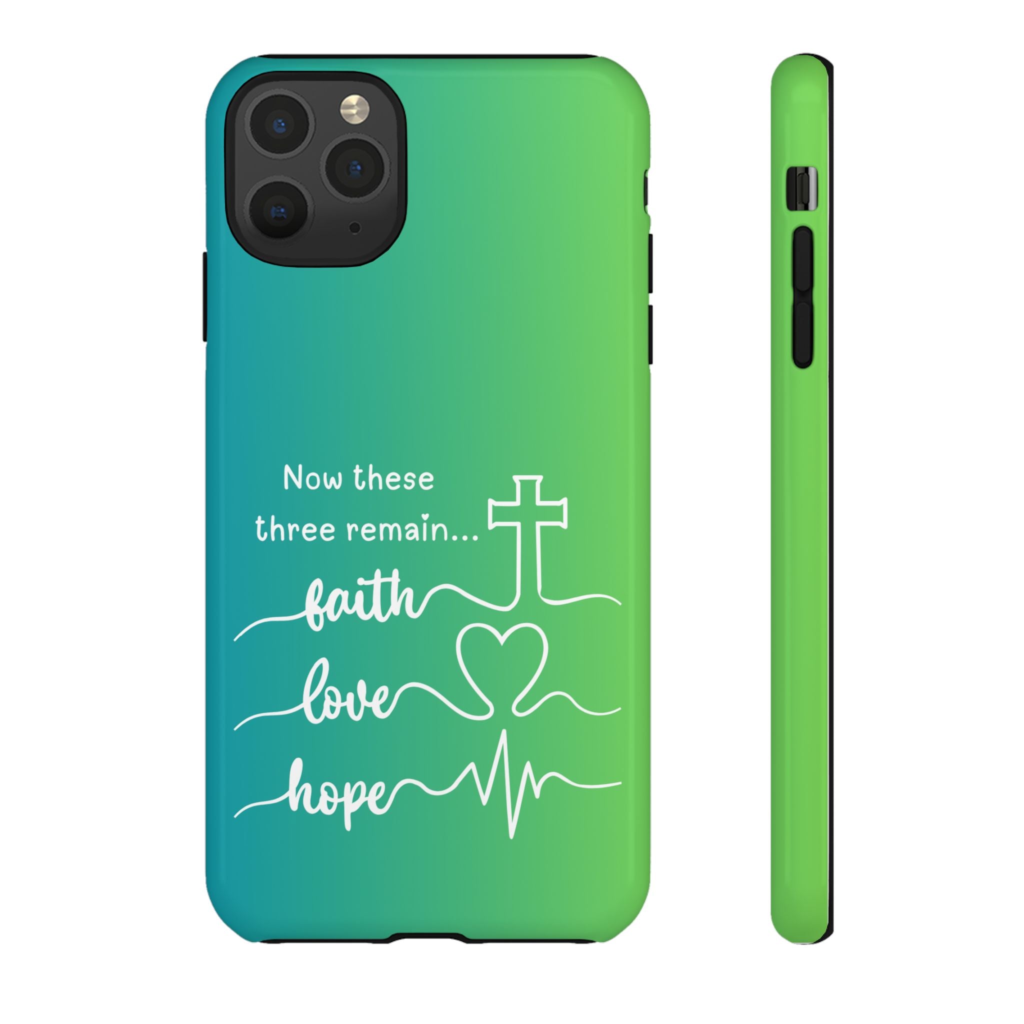 iPhone - 'Faith Love Hope' Christian Cross Protective Cover