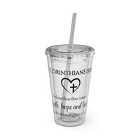 Faith Hope Love Water Tumbler - Christian Gifts for Women Men - Faith Based Gifts