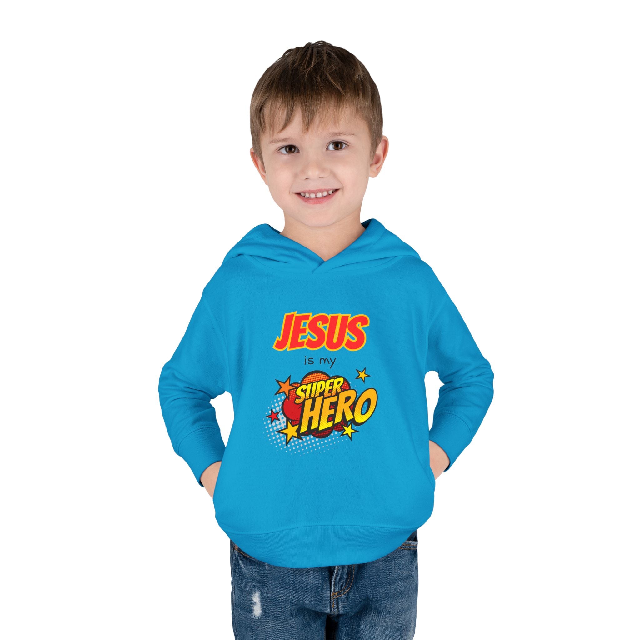 Jesus Is My Superhero Toddler Hoodie – Christian Kids Pullover