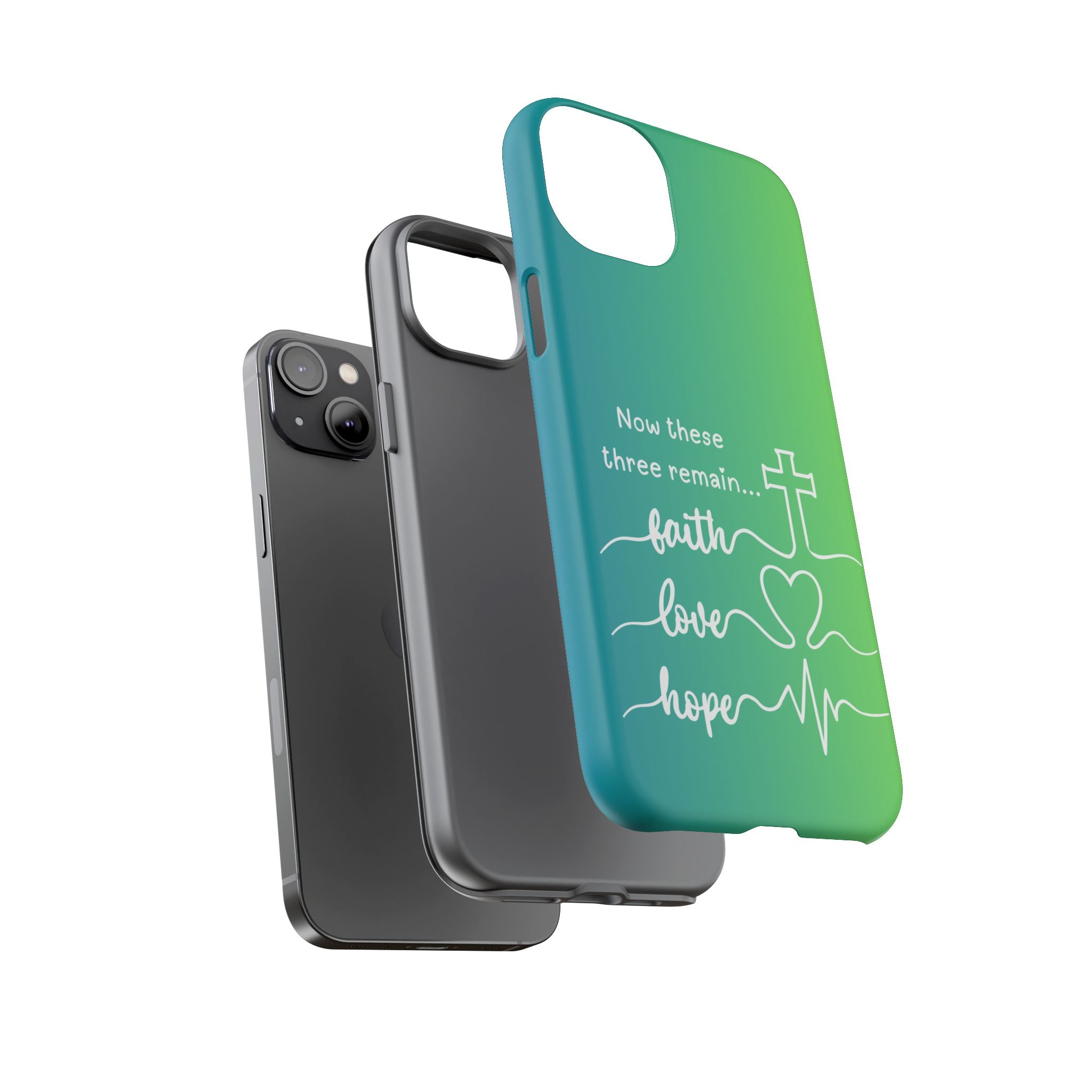 iPhone - 'Faith Love Hope' Christian Cross Protective Cover