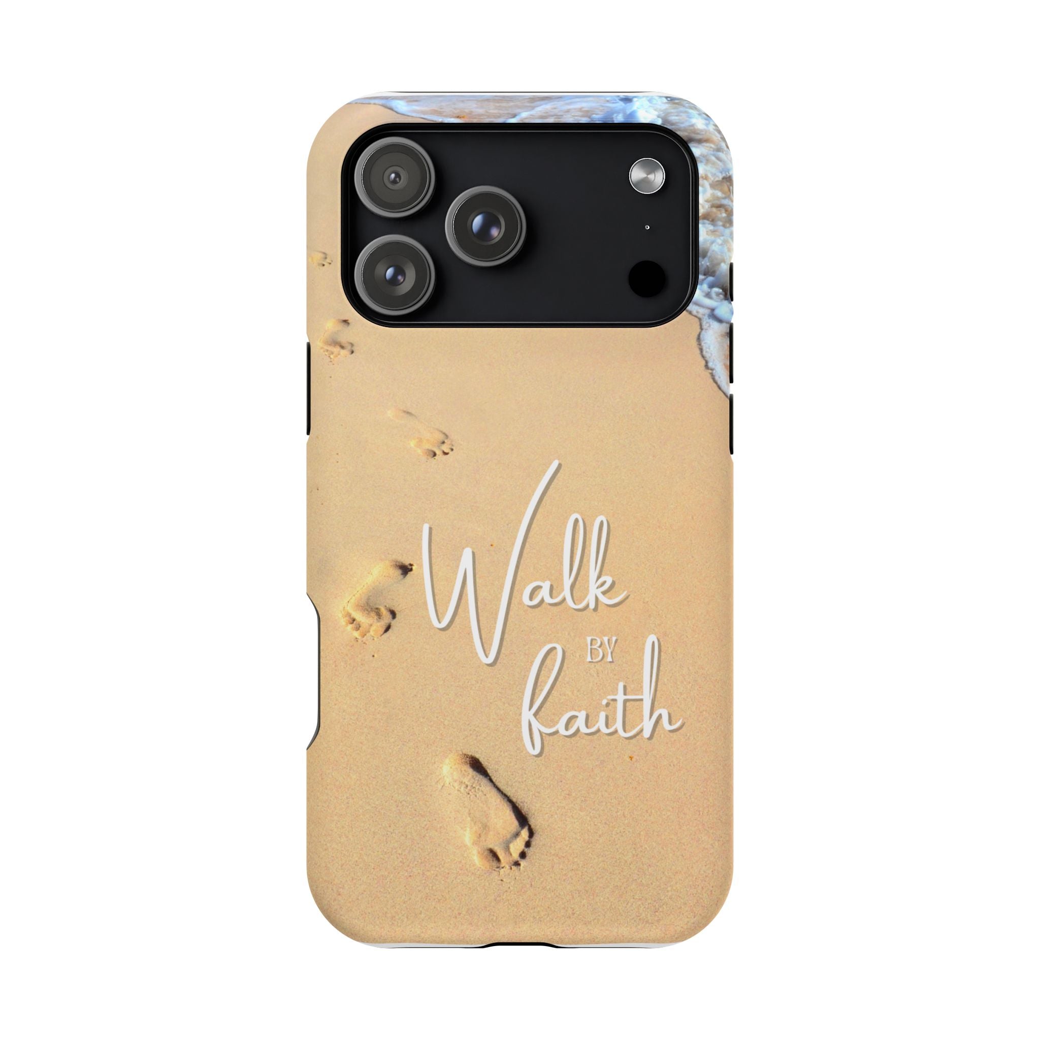 iPhone Inspirational Magnetic Phone Case, Unique Phone Accessories, Faith-Based Gifts, Coastal Vibes, Walk by Faith Design