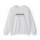 Embroidered Corinthians Faith, Hope Love Unisex Heavy Blend Crewneck Sweatshirt