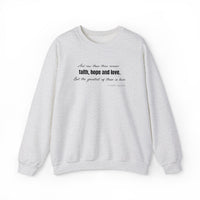 Embroidered Corinthians Faith, Hope Love Unisex Heavy Blend Crewneck Sweatshirt