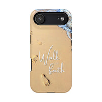 iPhone Inspirational Magnetic Phone Case, Unique Phone Accessories, Faith-Based Gifts, Coastal Vibes, Walk by Faith Design