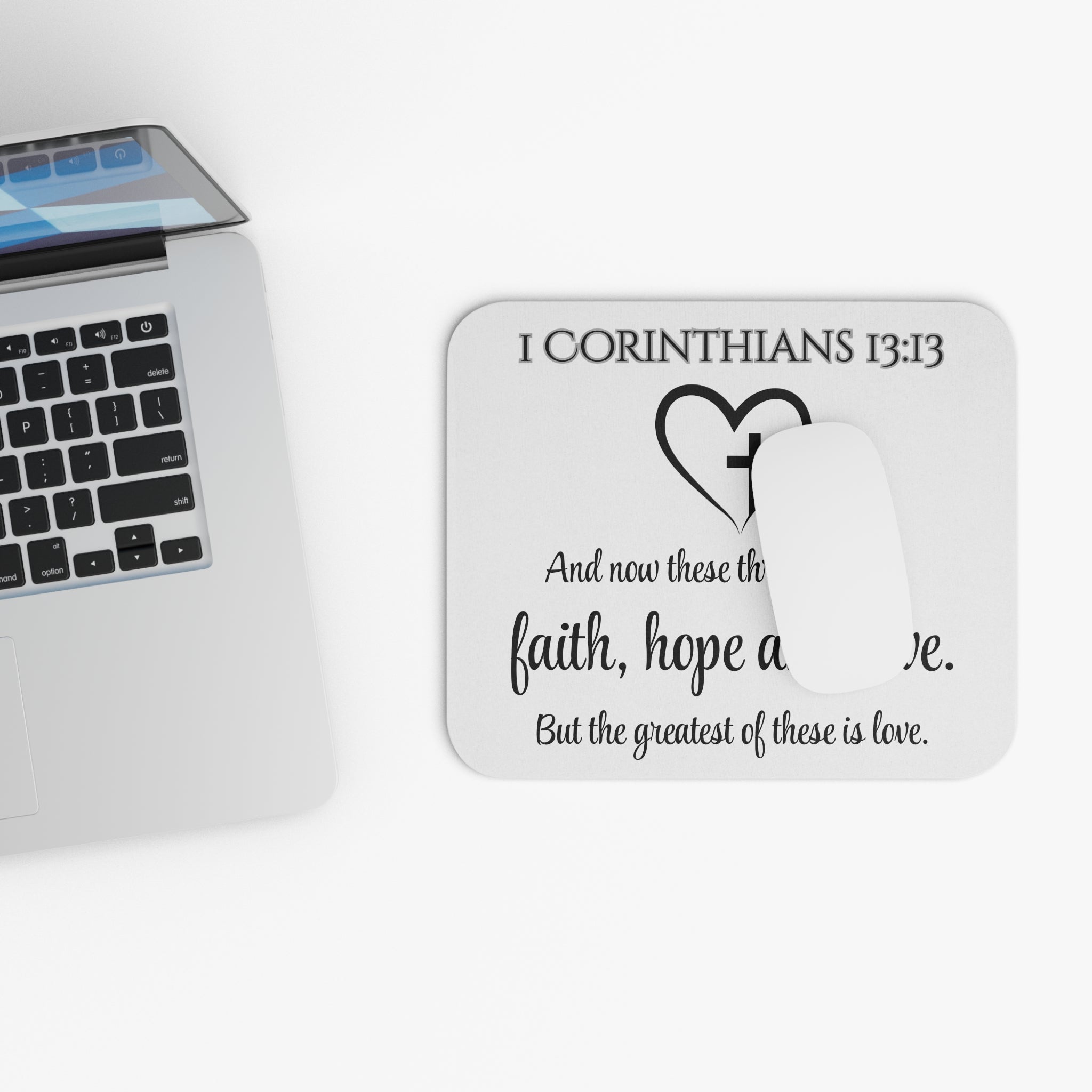 Faith Hope Love - Mouse Pad - Christian Gifts for Women Men