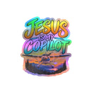 Jesus Is My Copilot – Mountain Sunset Christian Vinyl Sticker