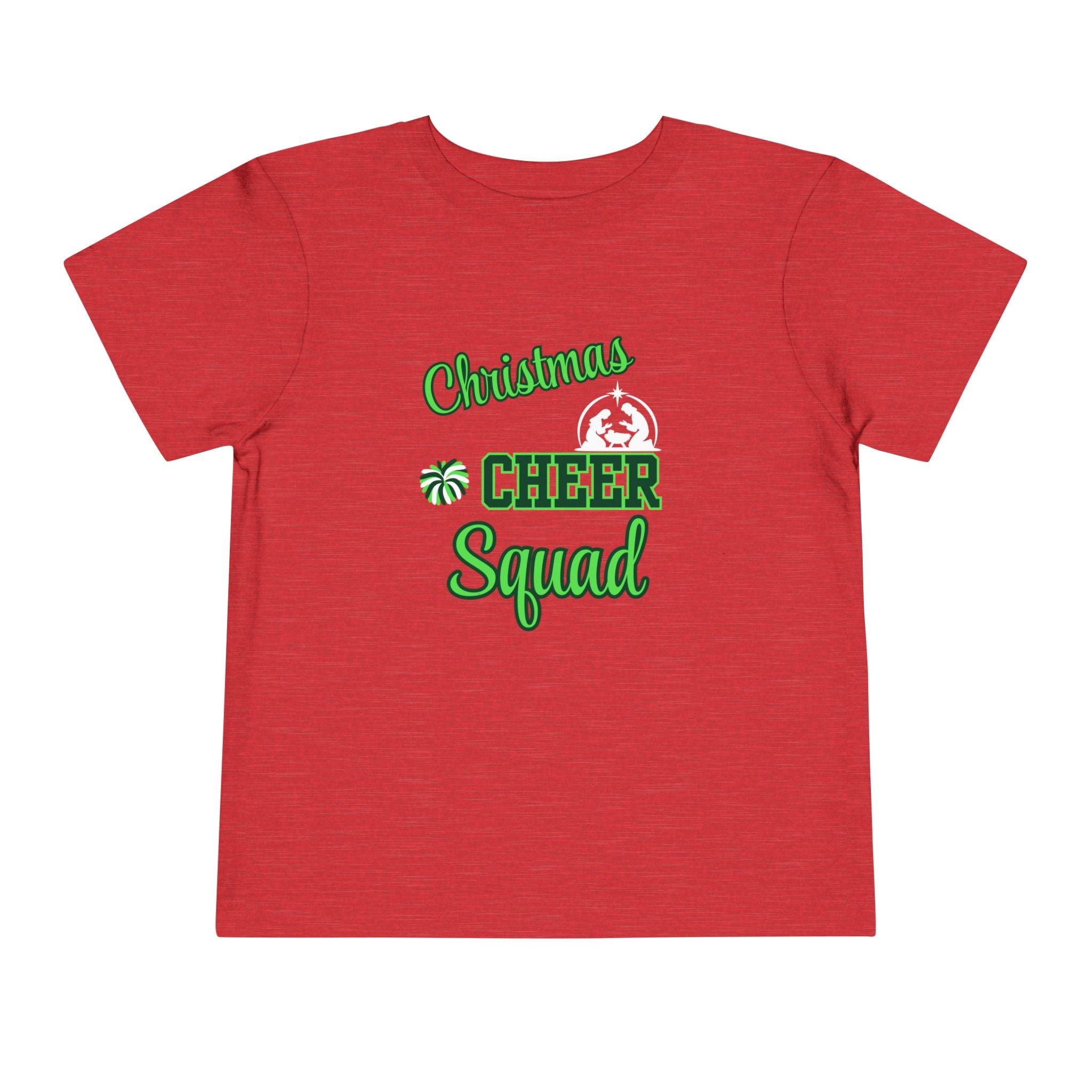Christmas Cheer Squad Christian Christmas Shirt for Toddlers Short Sleeve Tee Christian Toddler Christmas Shirt