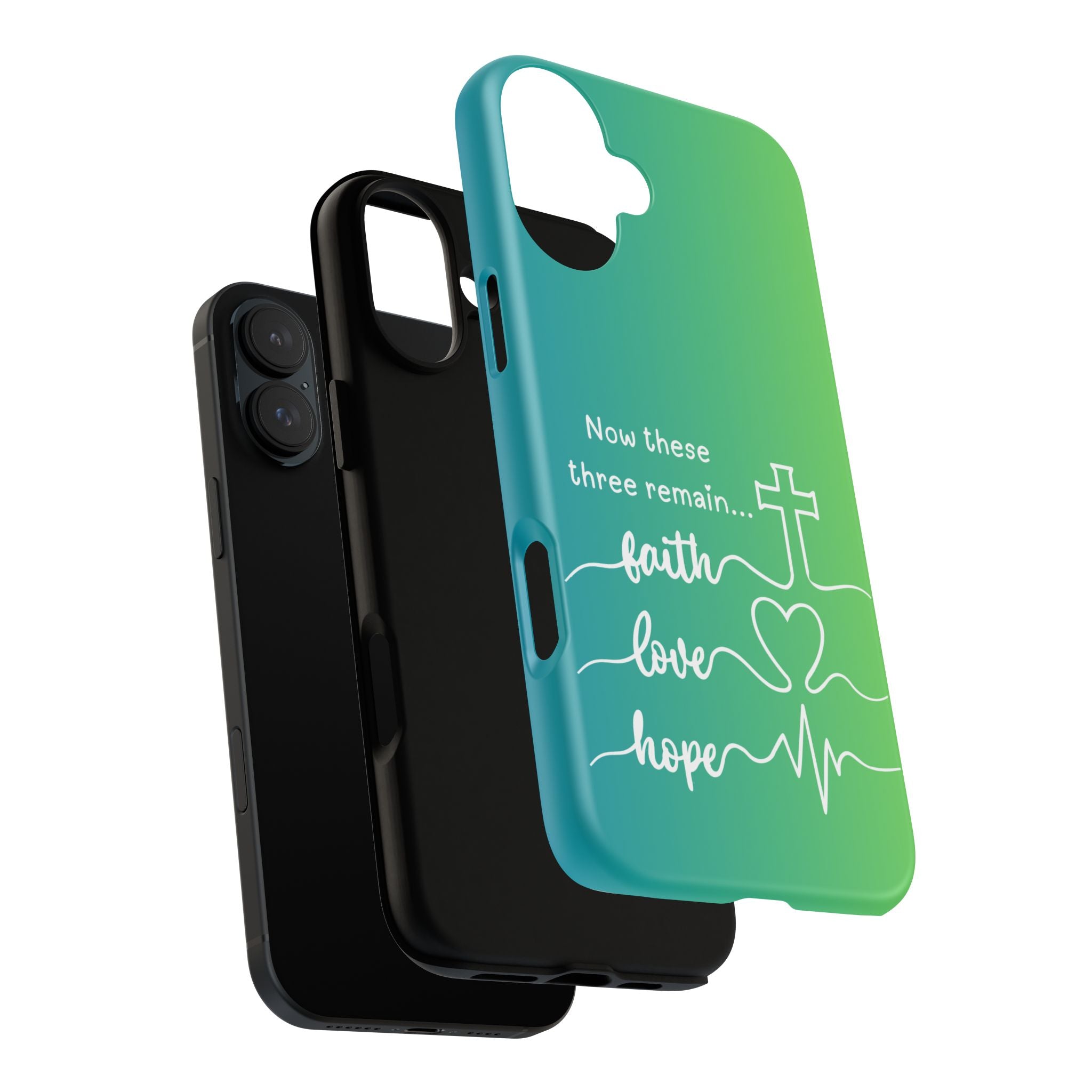 iPhone - 'Faith Love Hope' Christian Cross Protective Cover