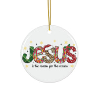 Ceramic Ornament — "Jesus Is The Reason For The Season" Nativity Christmas Tree Decoration