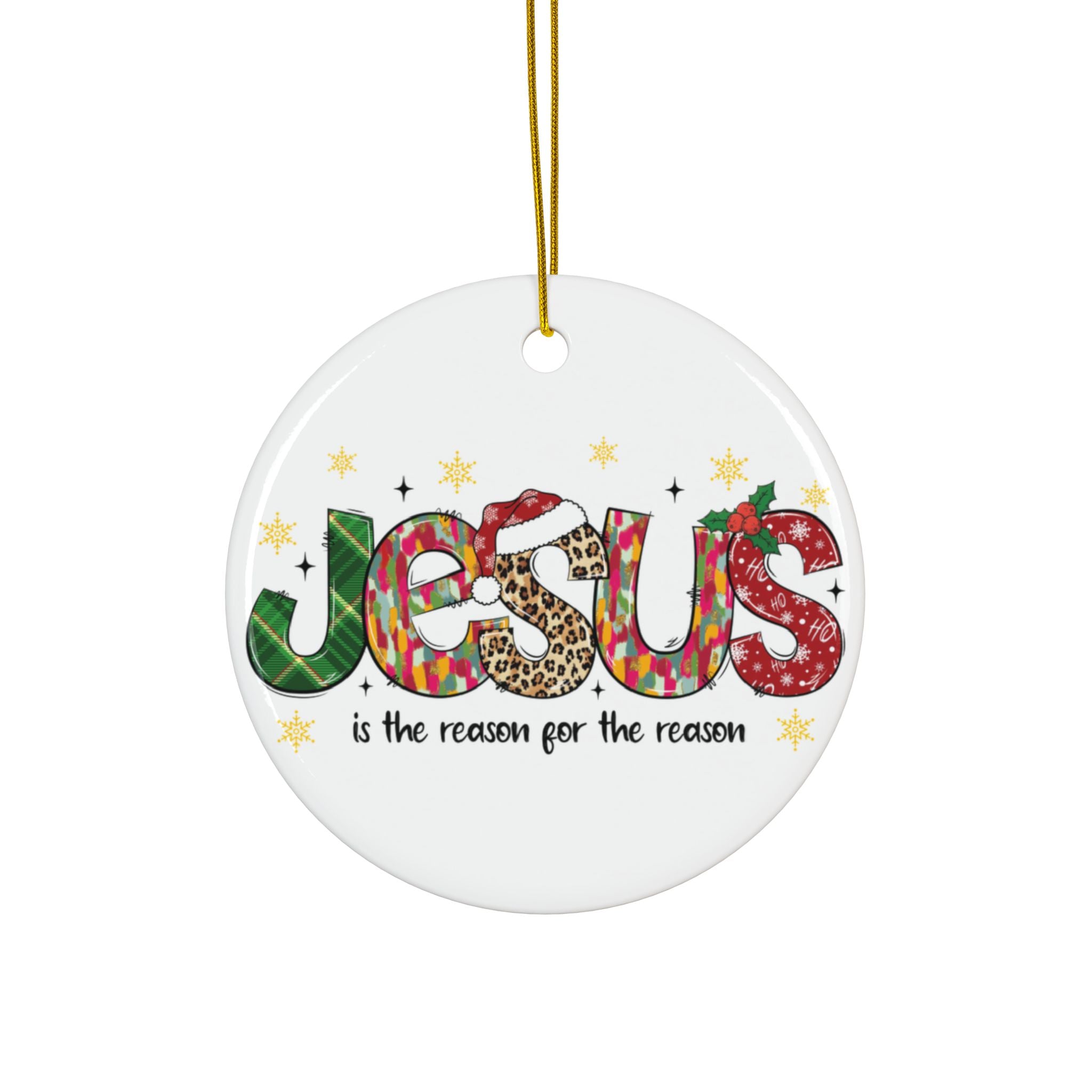 Ceramic Ornament — "Jesus Is The Reason For The Season" Nativity Christmas Tree Decoration