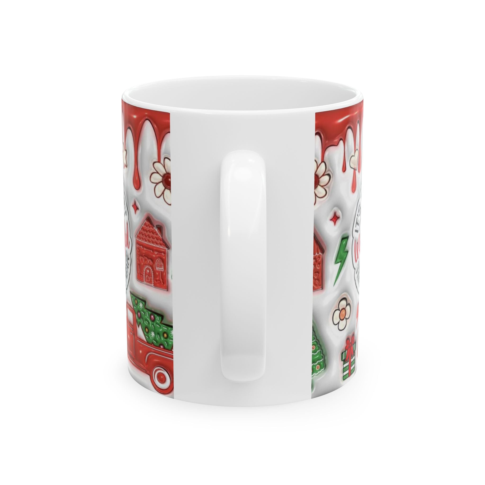 Holiday Hot Chocolate Mug – It's The Most Wonderful Time of the Year Christmas Ceramic Cup