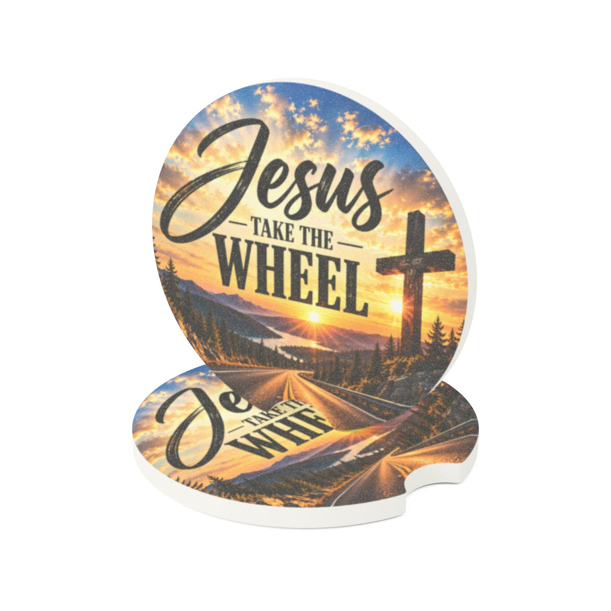Jesus Take the Wheel Christian Soapstone Car Coaster