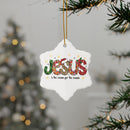 Ceramic Ornament — "Jesus Is The Reason For The Season" Nativity Christmas Tree Decoration