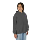 Back design - Youth Hoodie — 'I Timothy 6:7' Colorful Faith Graphic Hoodie (All You Need Is God)