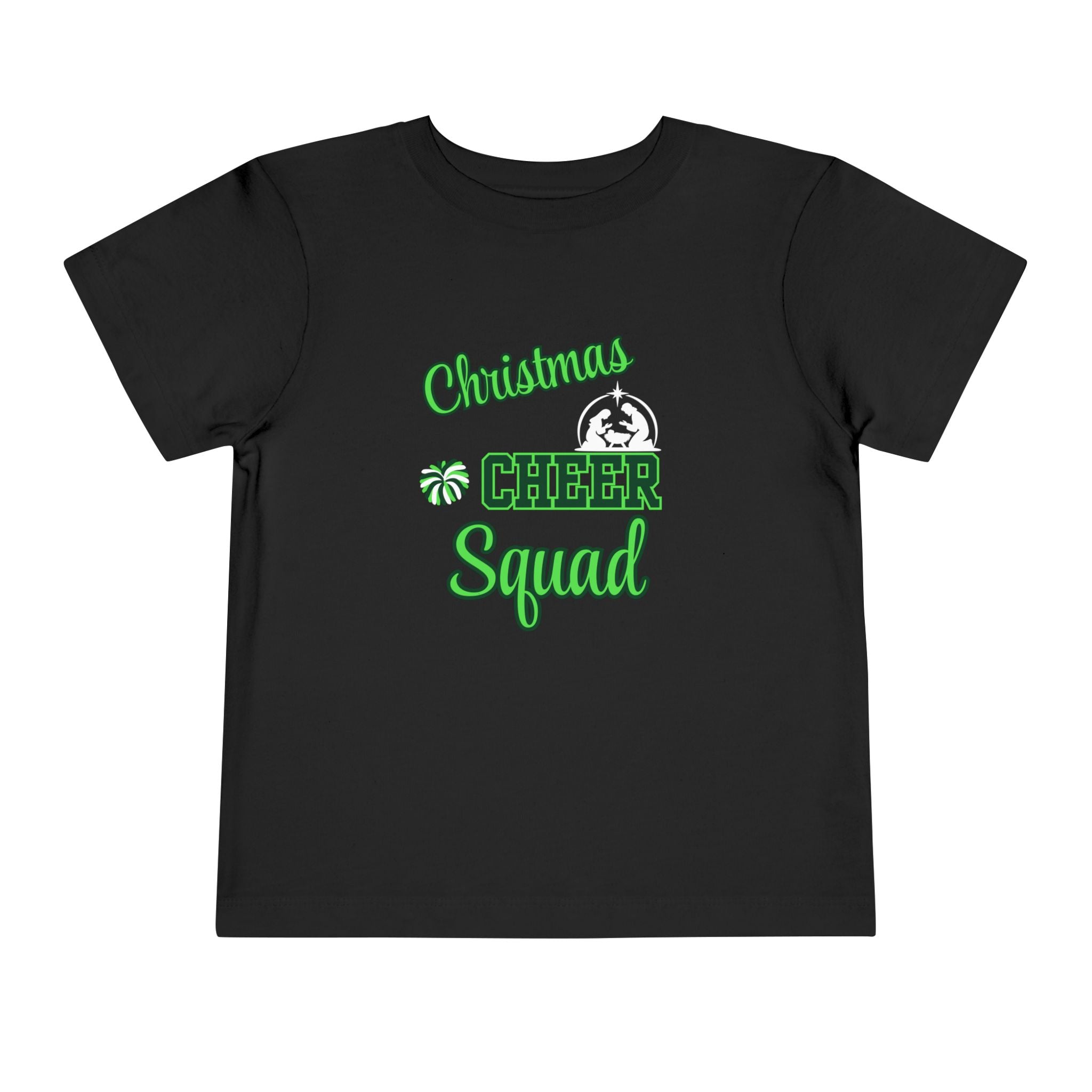 Christmas Cheer Squad Christian Christmas Shirt for Toddlers Short Sleeve Tee Christian Toddler Christmas Shirt