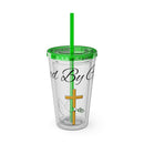 Saved By Grace Water Tumbler - Christian Gifts for Women Men - Faith Based Gifts