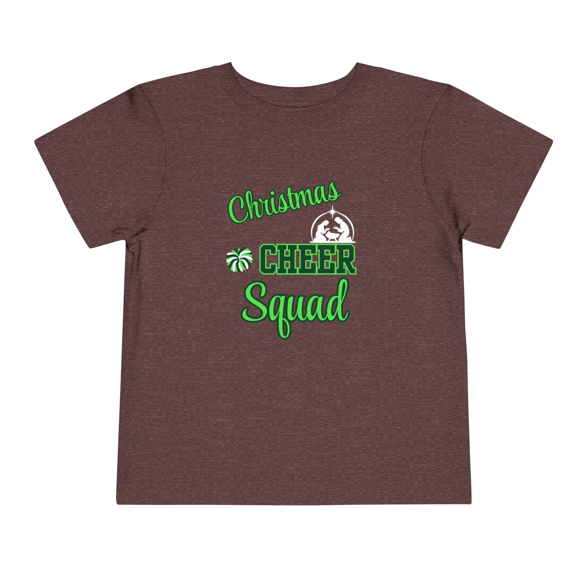 Christmas Cheer Squad Christian Christmas Shirt for Toddlers Short Sleeve Tee Christian Toddler Christmas Shirt