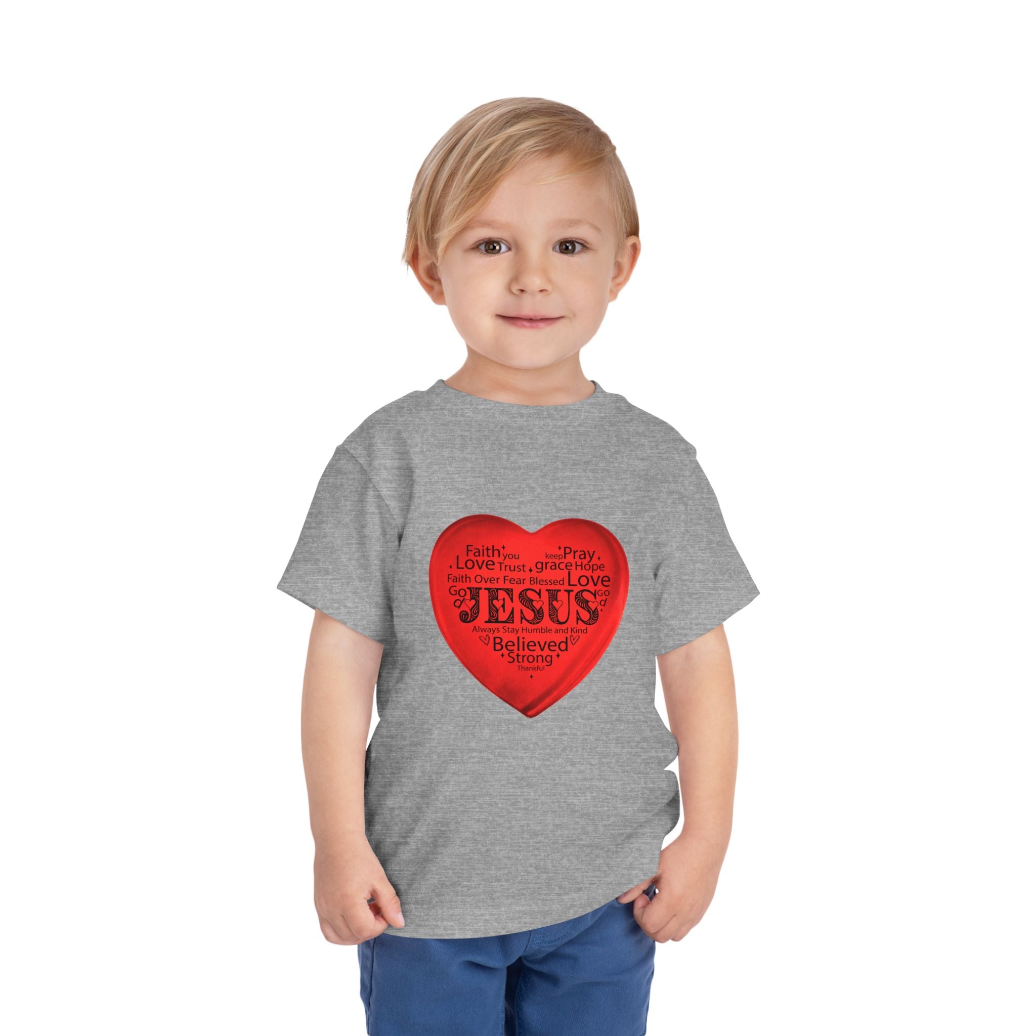 Jesus T-Shirt Christian Shirt for Toddlers Short Sleeve Tee Christian Toddler Christmas Shirt