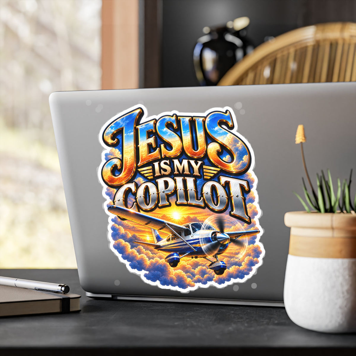 Jesus Is My Copilot – Airplane Christian Vinyl Sticker