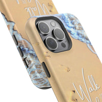 iPhone Inspirational Magnetic Phone Case, Unique Phone Accessories, Faith-Based Gifts, Coastal Vibes, Walk by Faith Design