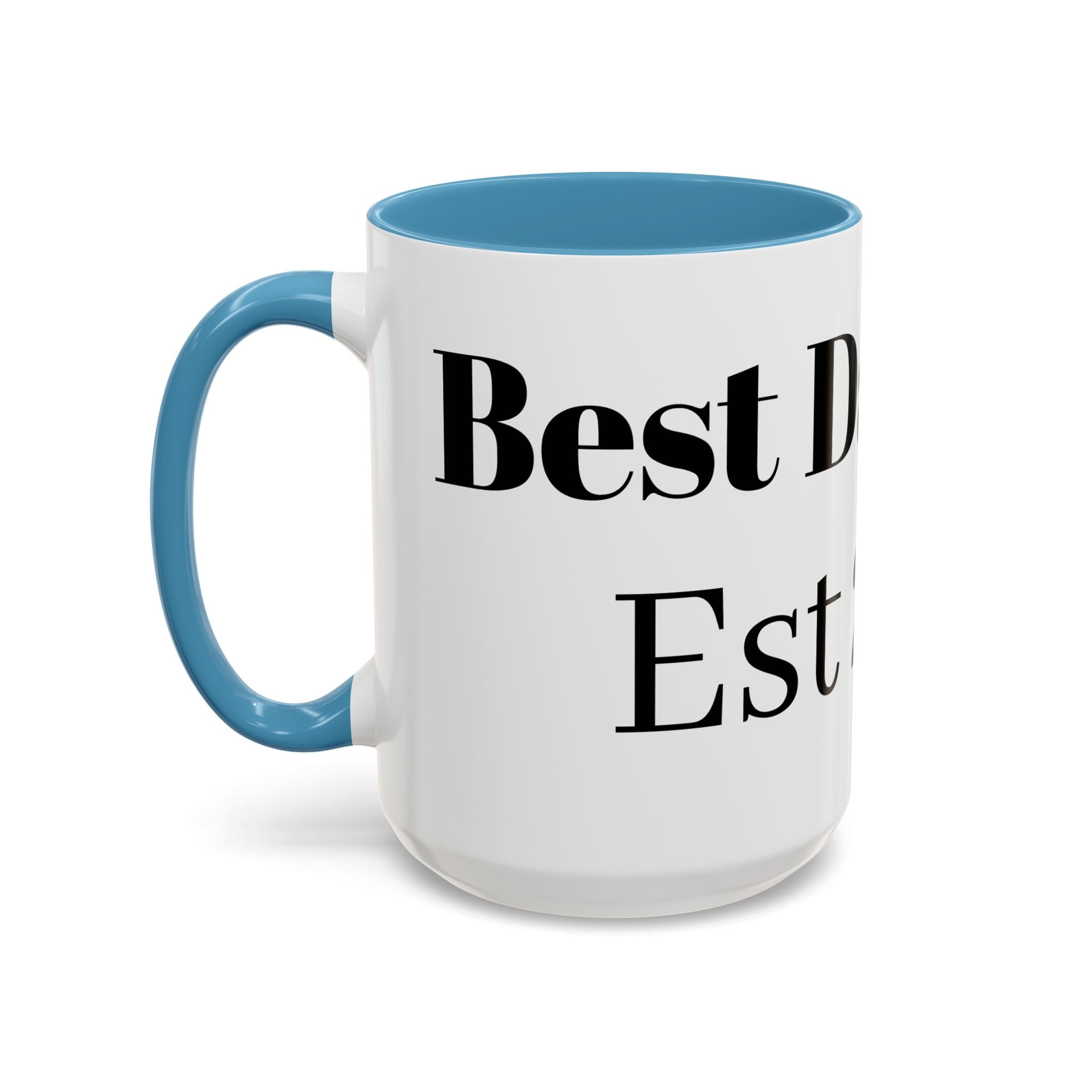 Best Dad Ever Est. 2000 Accent Coffee Mug – Personalized Gift for Dad