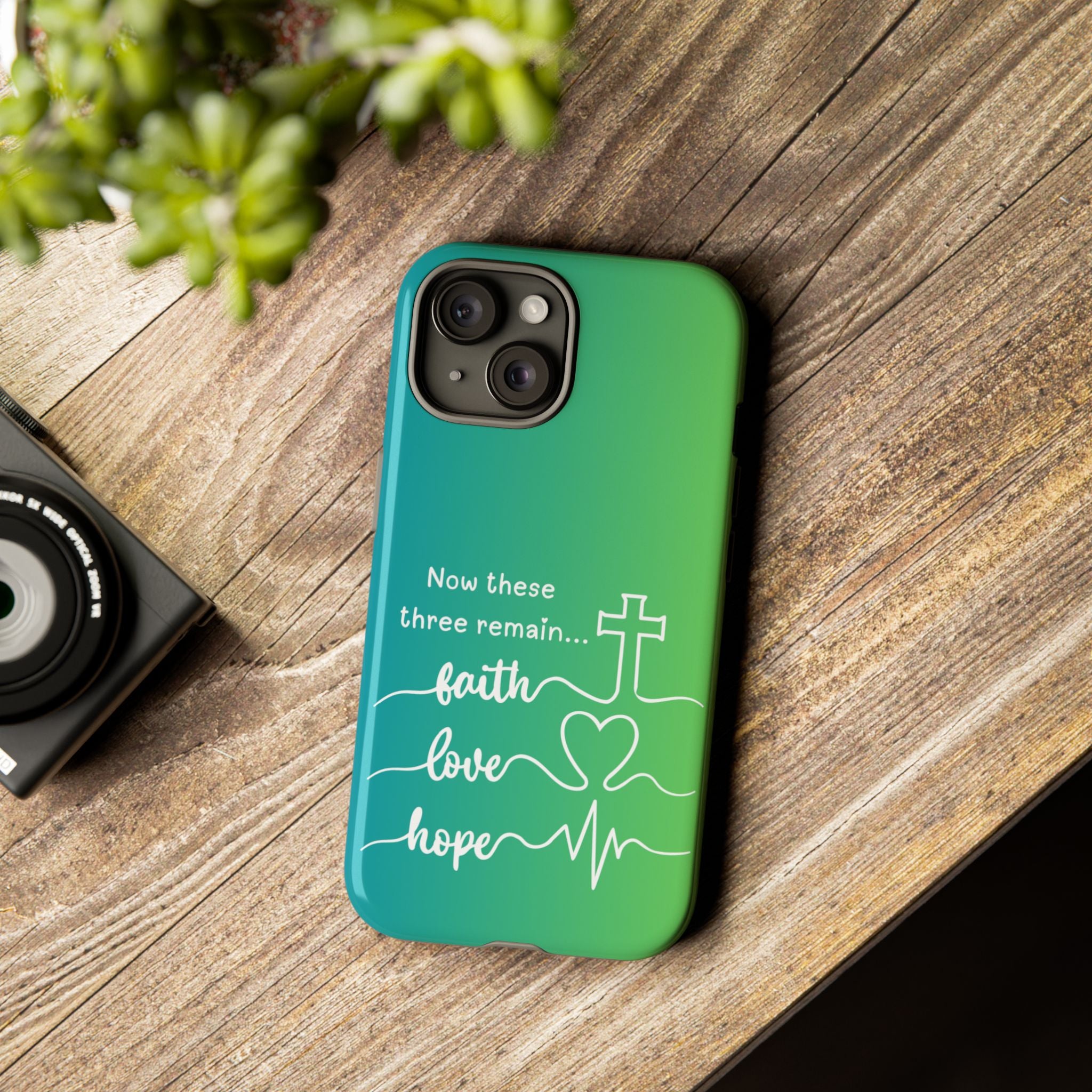 iPhone - 'Faith Love Hope' Christian Cross Protective Cover