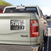 Jesus Has My Back Car Magnet — Faith-Based Christian Cross Magnetic Decal