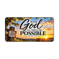 With God All Things Are Possible – Country Sunrise Christian Desk Mat