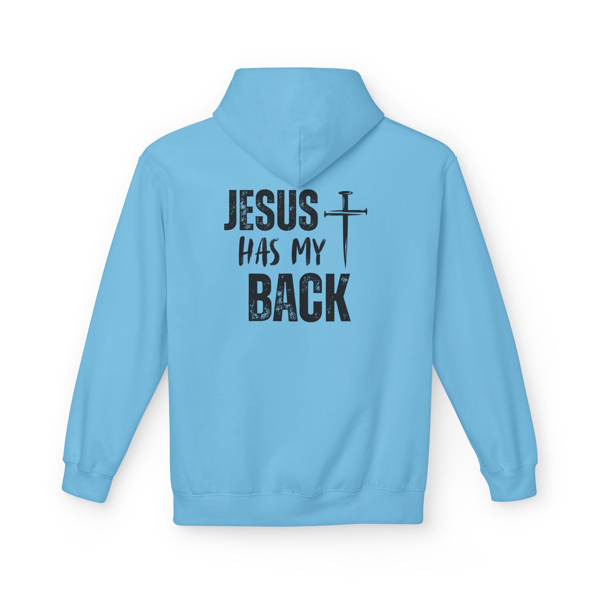 Jesus Has My Back Midweight Softstyle Fleece Hoodie