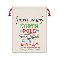 (Personalized) North Pole 'Special Delivery' Christmas Gift Bag
