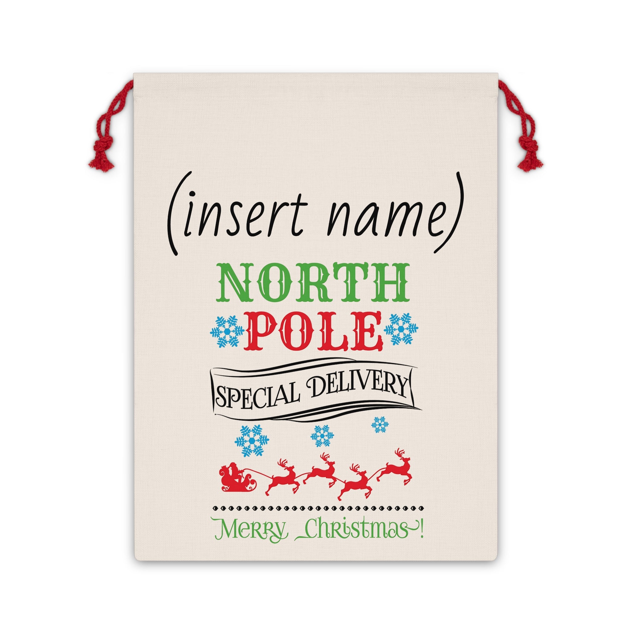 (Personalized) North Pole 'Special Delivery' Christmas Gift Bag