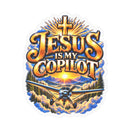 Jesus Is My Copilot – Cross & Airplane Christian Vinyl Sticker