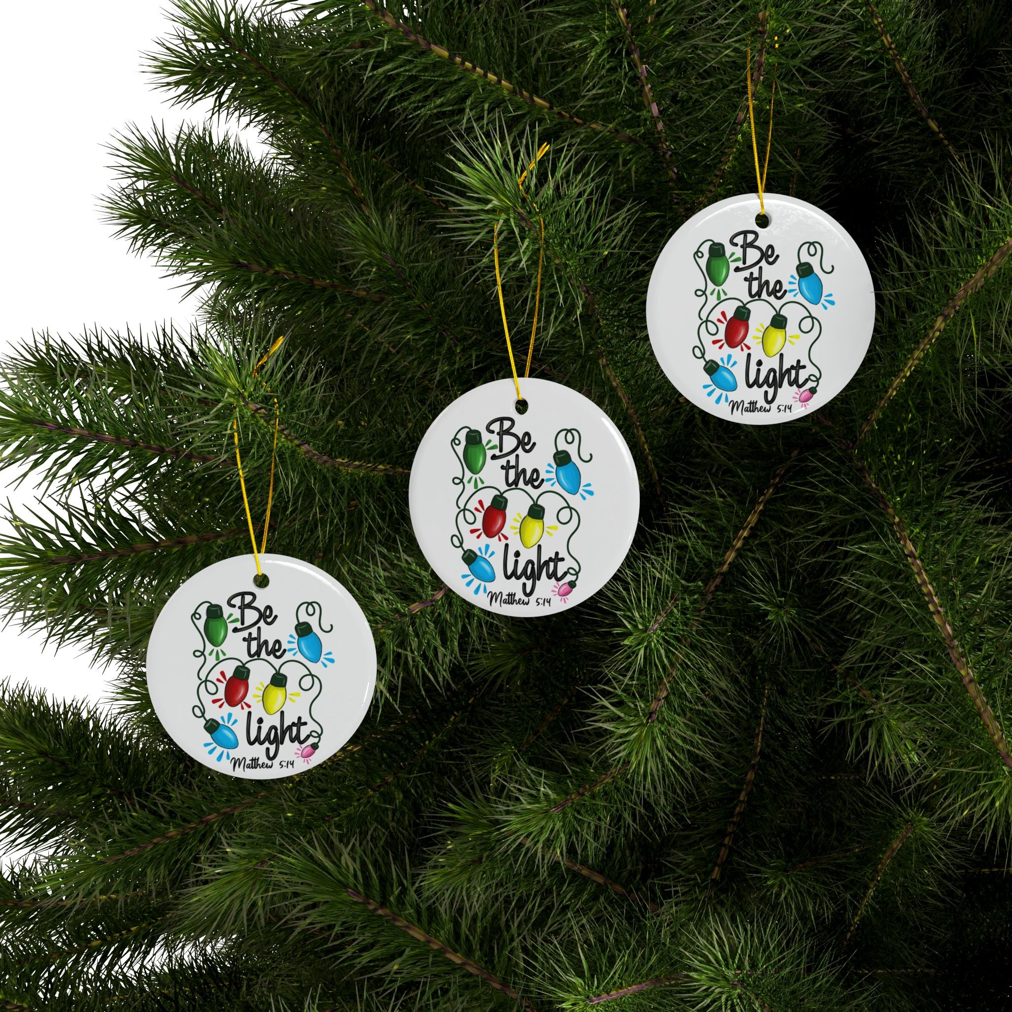 Ceramic Ornament — "Be The Light" Nativity Christmas Tree Decoration