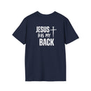 Back design - Jesus Has My Back T-Shirt — Christian Faith Cross Tee