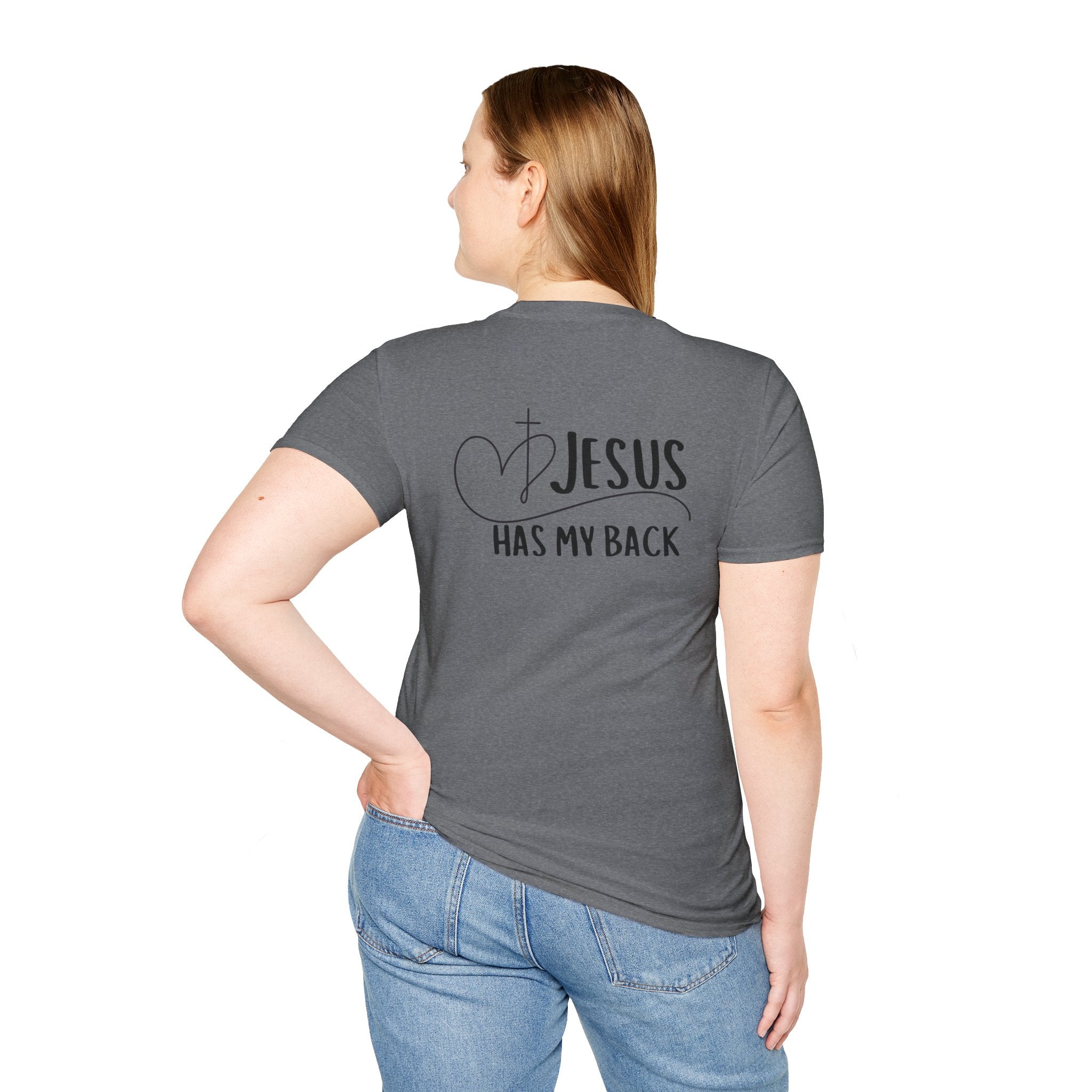 Back design - Christian T-Shirt — "Jesus Has My Back" Inspirational Faith Tee