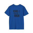 Back design - Jesus Has My Back T-Shirt — Christian Faith Cross Tee