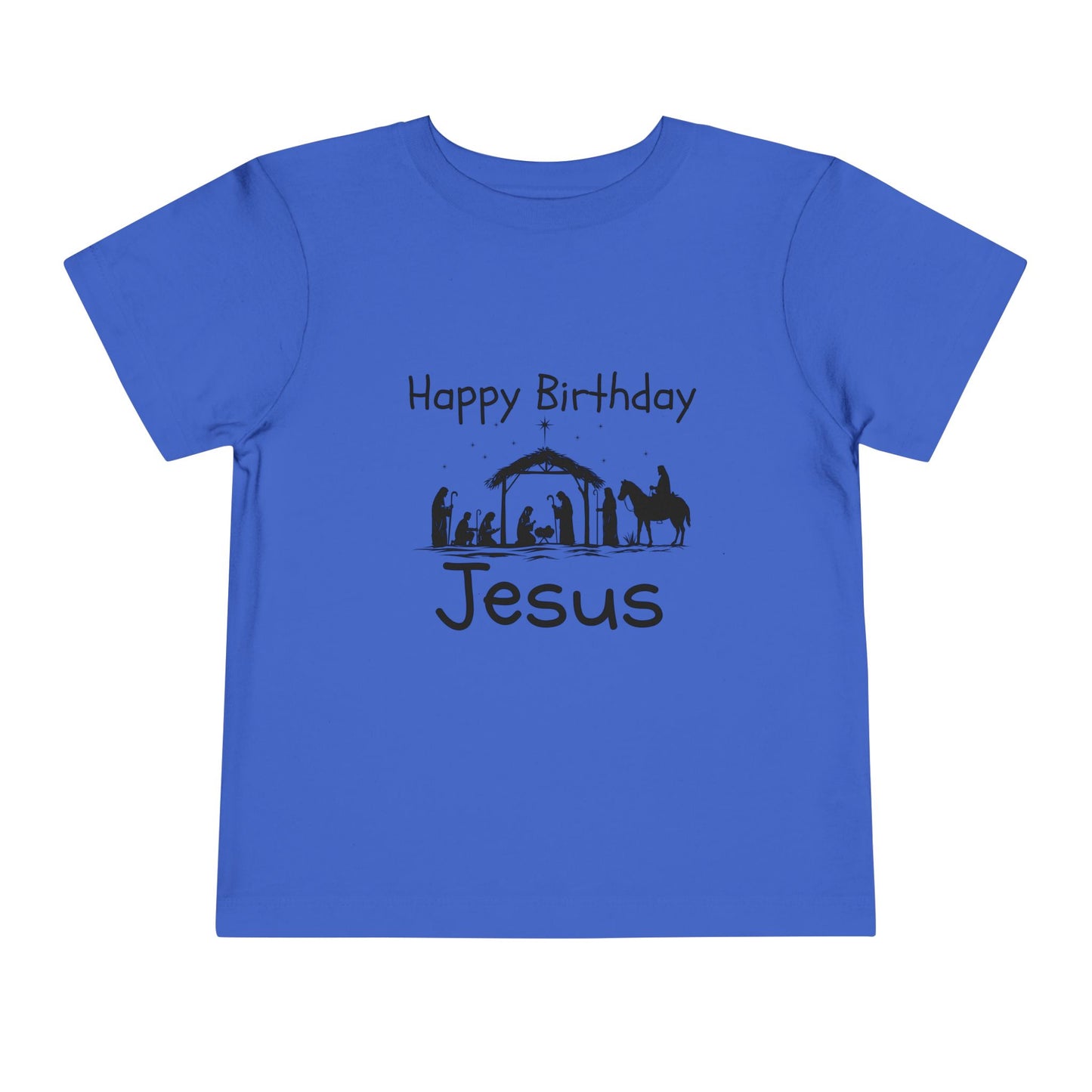 Happy Birthday Jesus Christian Christmas Shirt for Toddlers Short Sleeve Tee Christian Toddler Christmas Shirt