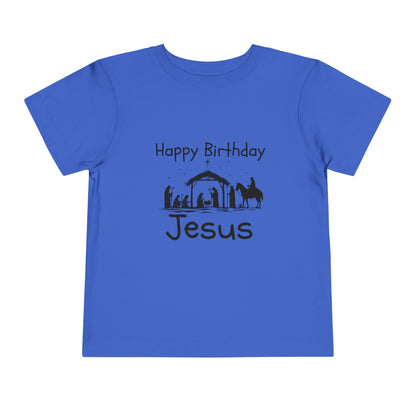 Happy Birthday Jesus Christian Christmas Shirt for Toddlers Short Sleeve Tee Christian Toddler Christmas Shirt