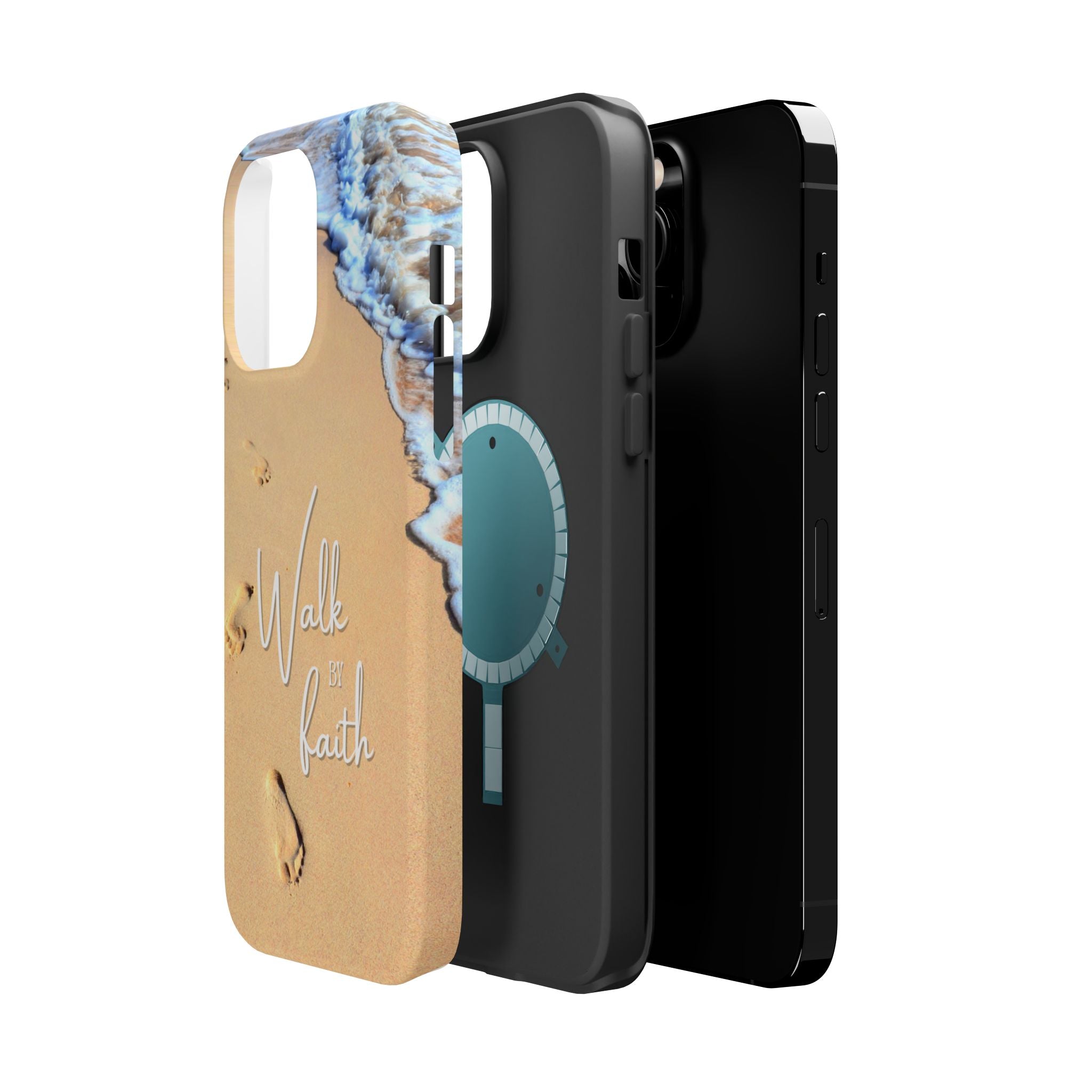 iPhone Inspirational Magnetic Phone Case, Unique Phone Accessories, Faith-Based Gifts, Coastal Vibes, Walk by Faith Design