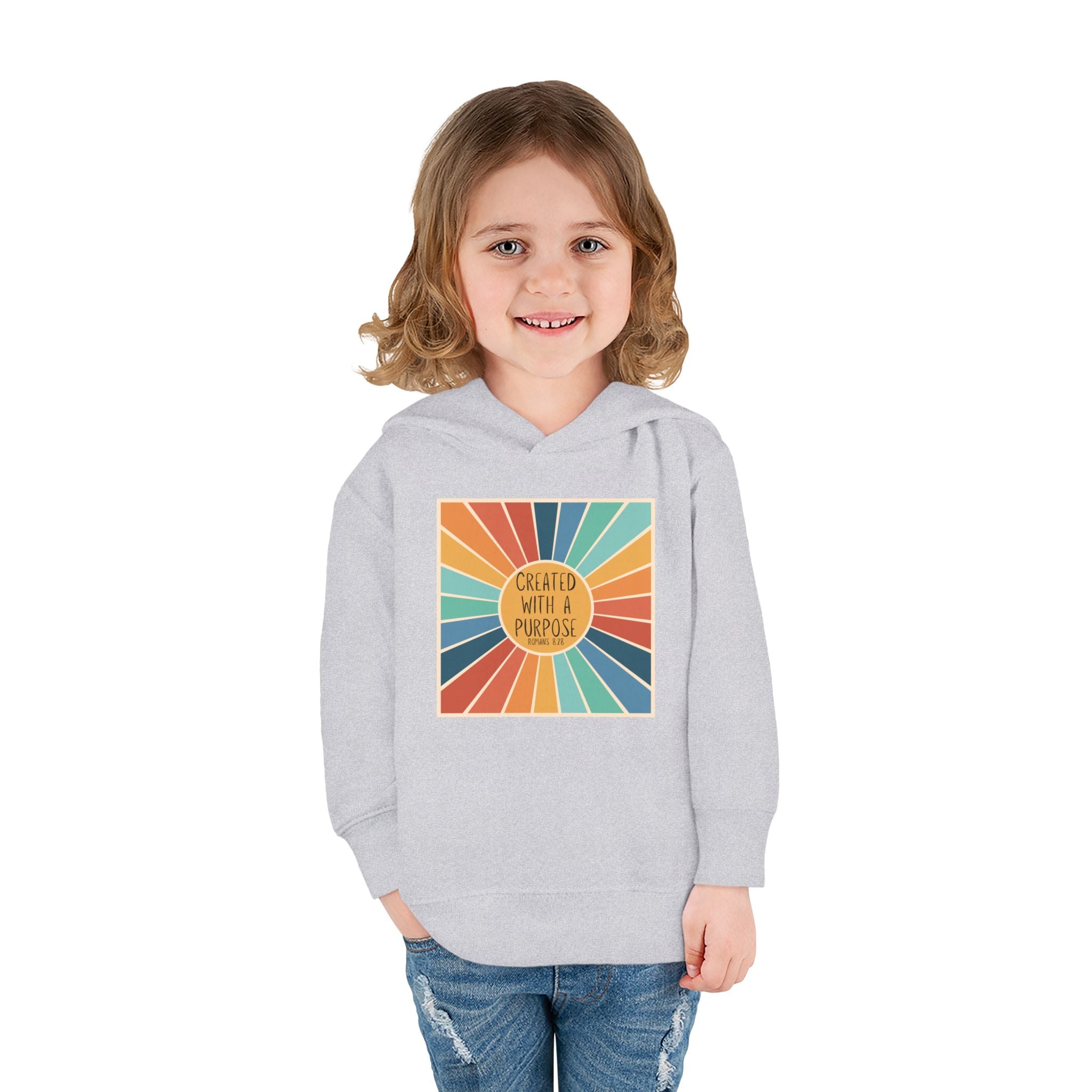 Toddler Hoodie — "Created With A Purpose" Retro Sunburst Pullover