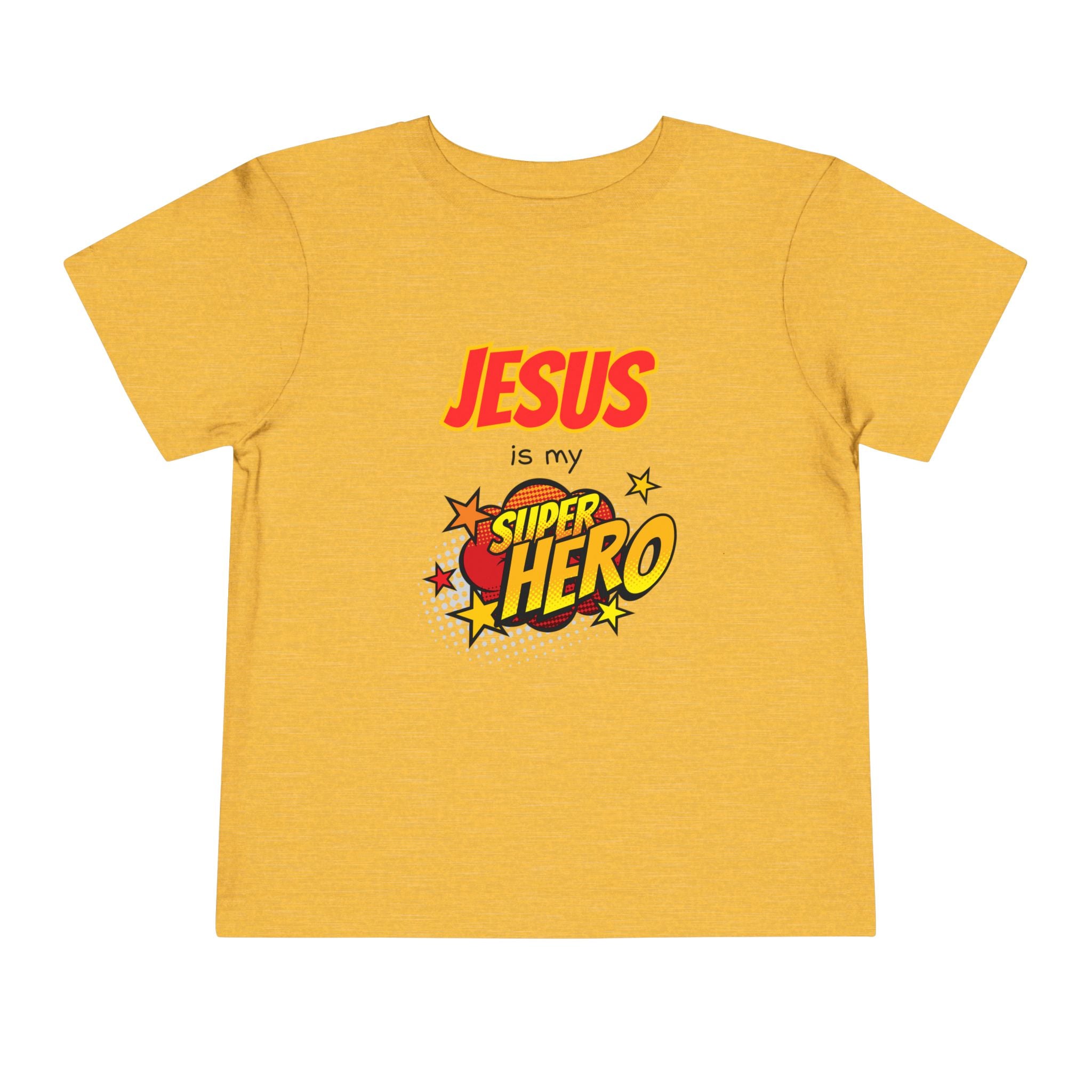 Toddler Tee - "Jesus Is My Superhero" Comic-Style Christian Shirt