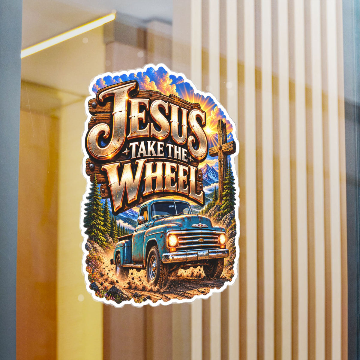 Jesus Take the Wheel – Vintage Truck Christian Vinyl Sticker