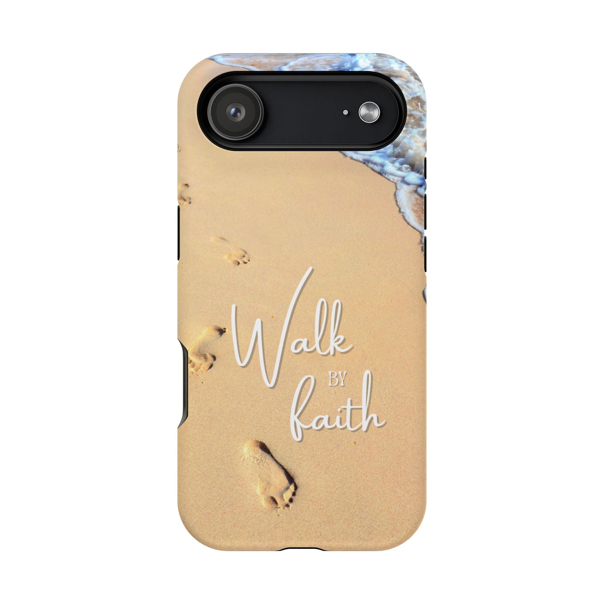 iPhone Inspirational Magnetic Phone Case, Unique Phone Accessories, Faith-Based Gifts, Coastal Vibes, Walk by Faith Design