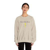 Embroidered Saved By Grace Ephesians 2:8-9 Unisex Heavy Blend Crewneck Sweatshirt