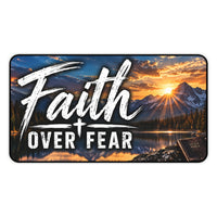 Faith Over Fear Christian Desk Mat