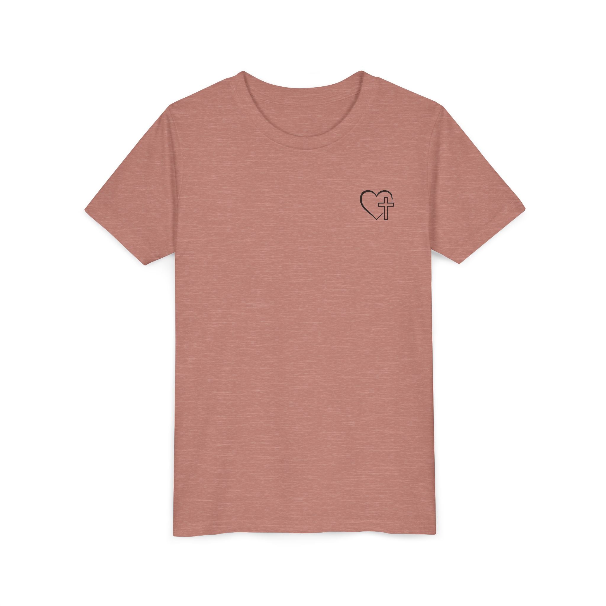 Back design - Youth Tee - "Jesus Has My Back" Christian Faith Shirt