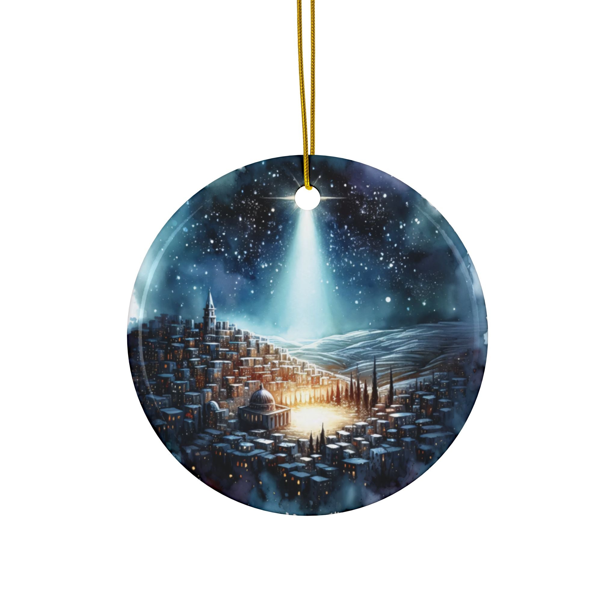 Ceramic Ornament — Moon Shining on Bethlehem